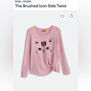 Pink Cat Design Long Sleeve Tee